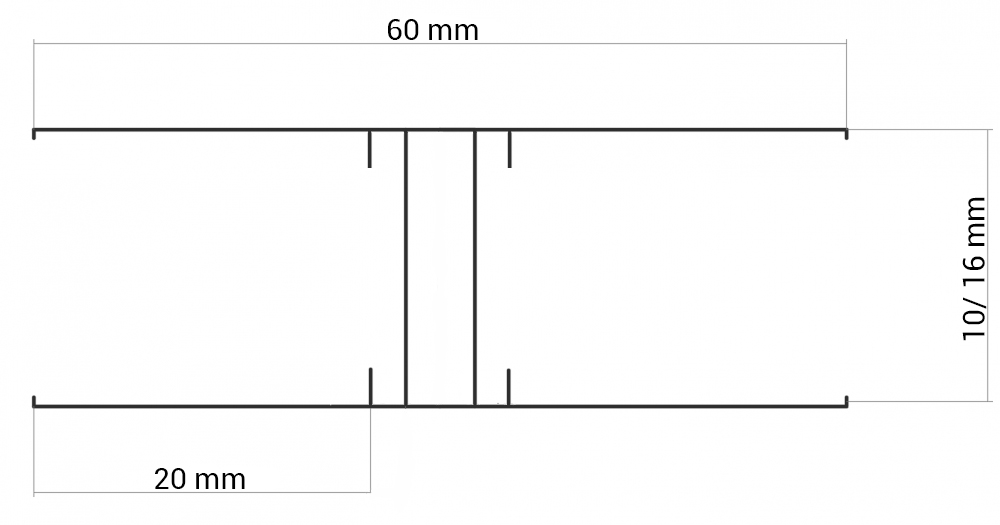 Spojovací lišta Guttaprofil ALU-H Elox