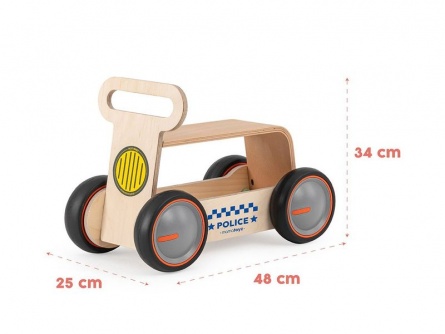 Dřevěné auto a chodítko Police