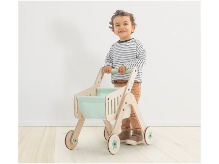 Dřevěný nákupní vozík a chodítko Trio Shopper