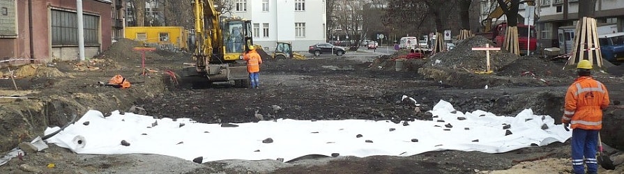 Geotextilie na stavbě